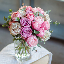 "Farm-fresh" ピンクグラデーションのバラの花束 from 宮崎 - LIFFT