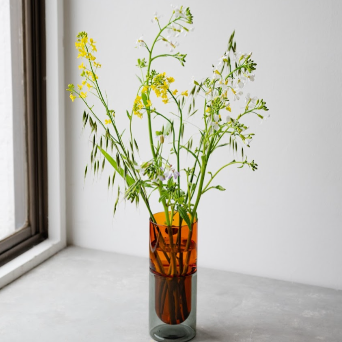 【amabro】DW VASE Small-amber×gray-