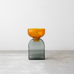 【amabro】TWO TONE VASE-Square Amber×Gray