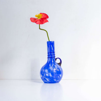 Bubble Blue Glass Vase, Italy