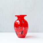 Red  Glass Vase, Czech